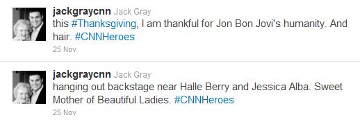 Jack Gray's tweets during CNN Heroes